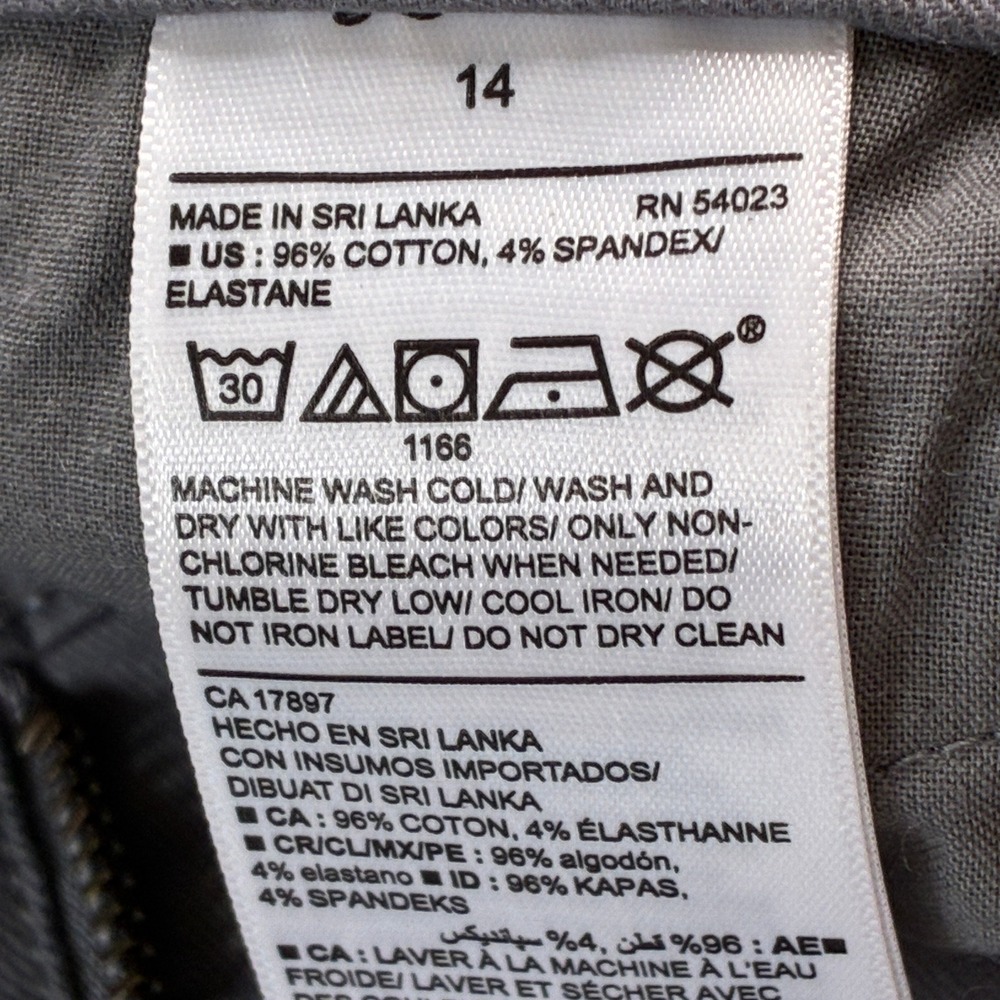 Old Navy Pixie Mid Rise Gray Twill Pants Women Size 14 New With Tags - Picture 15 of 16